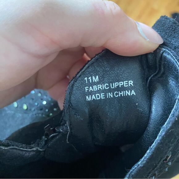 Dolce by Mojo Moxy black rhinestone suede booties - Picture 7 of 8